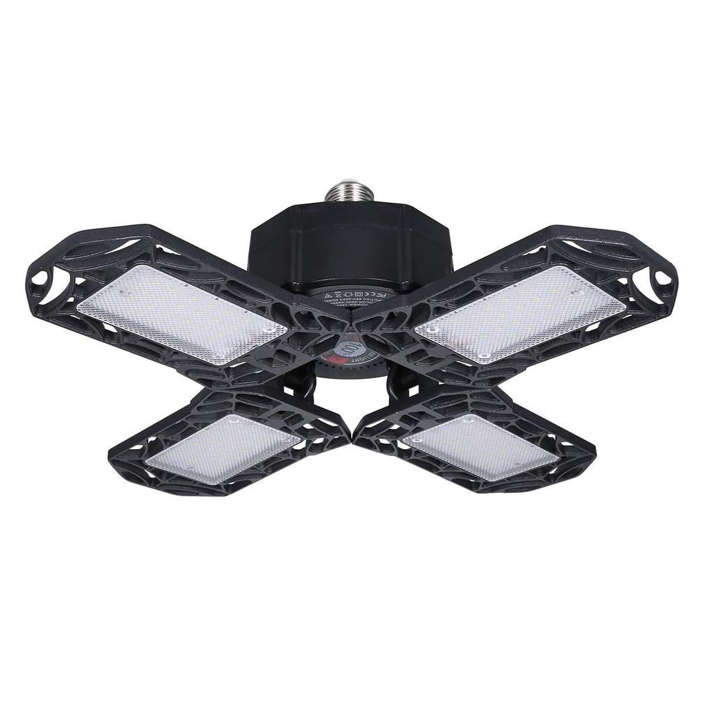 LED Ceiling Light, Garage Light, 4-Light, 100W, 10000lm, Daylight White (6500K), Pendant Light, Ceiling Lighting, Dining Room, Foldable, No