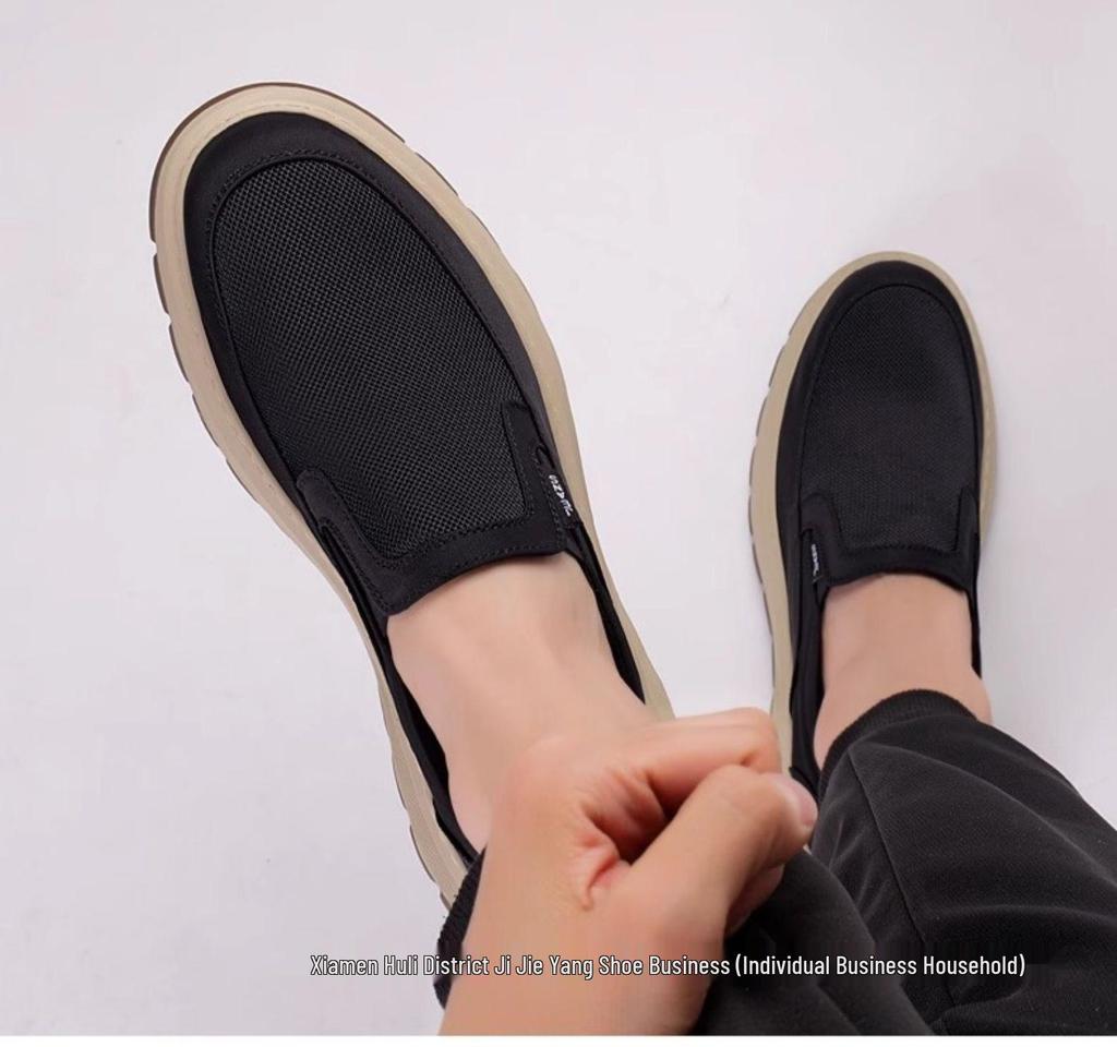 Herren Atmungsaktive Mesh Slip-On Canvas Schuhe - Leicht, Schnelltrocknend, Geruchshemmend