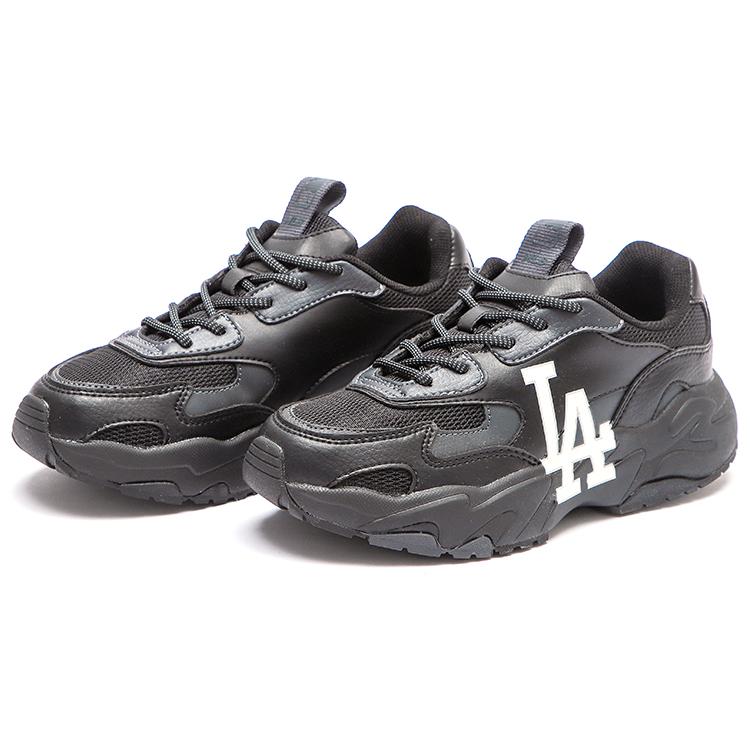 New MLB Big Ball Chunky Wear Resistant Height Increasing Low Top Chunky Sneakers Unisex Black 3ASHC311N-07BKS
