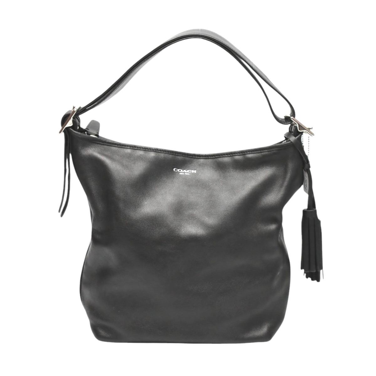 COACH Cafu Diagonal crossing Shoulder Bag leather black Women 19889 Used