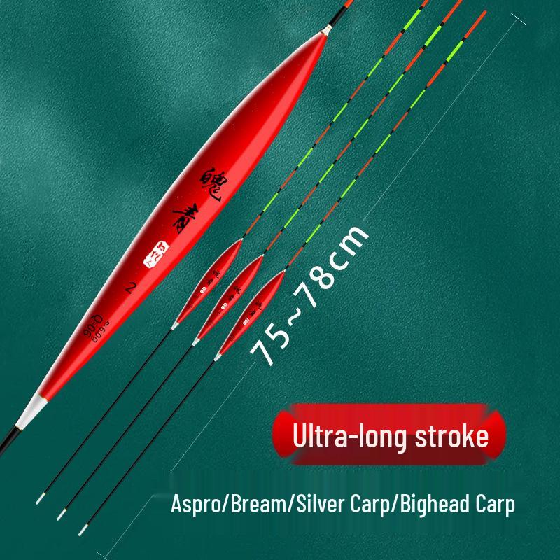 78cm Black Nano Float: Reinforced Explosion-Proof Fishing Float with Eye-Catching Thickened Tail and Integrated Carbon Fiber Design.