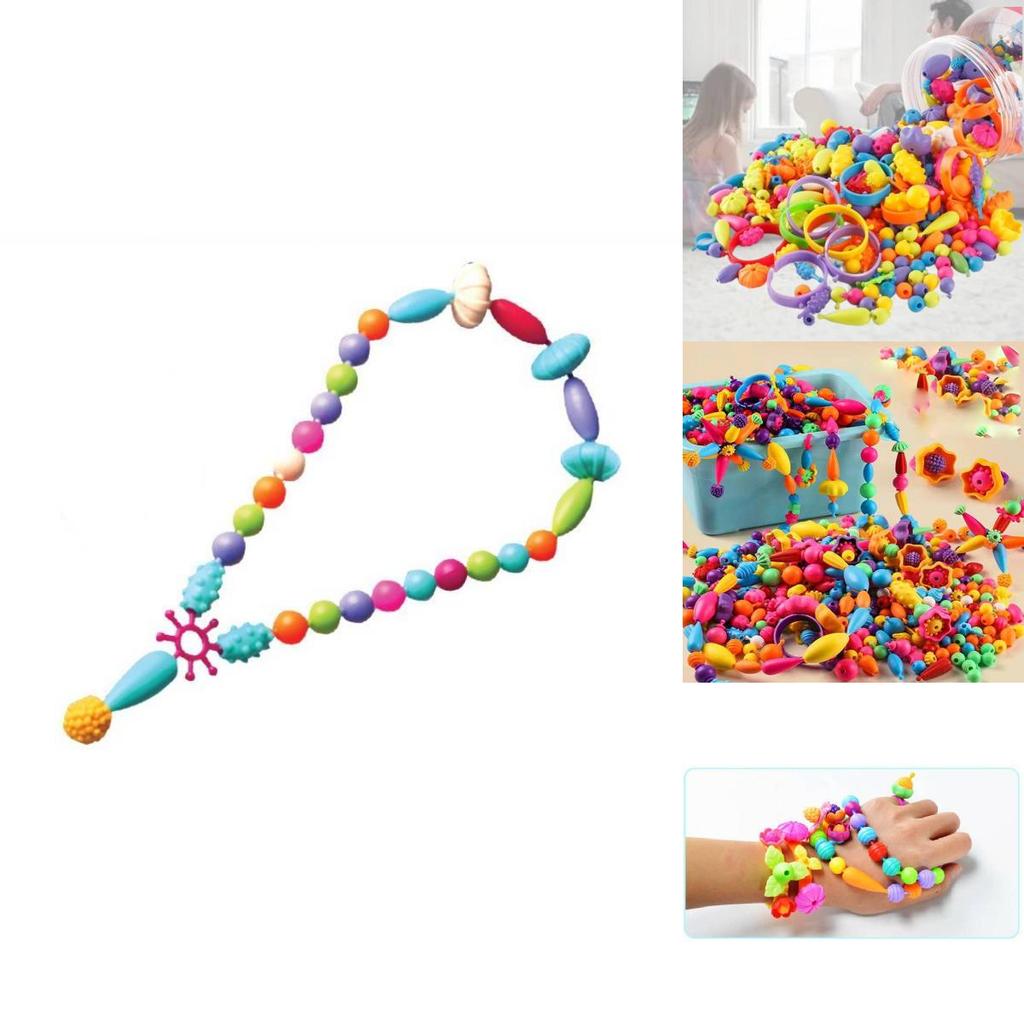 Children's Pop Bead Handmade Diy Material Puzzle Insert Play Little Girl Necklace Bracelet Kindergarten Girl Toy Plastic/plastic 200-1000 Beads