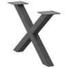 vidaXL Couchtischbeine X-Form 2 Stk. Anthrazit 60x(30-31) cm Stahl