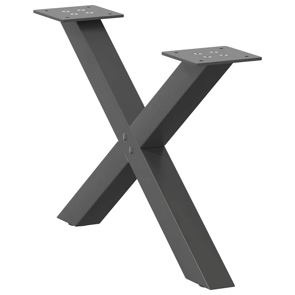 vidaXL Couchtischbeine X-Form 2 Stk. Anthrazit 60x(30-31) cm Stahl