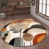 Mid-Century Boho Runder Teppich Stilvoller Zeitgenössischer Abstrakt Runder Teppich Einzigartiger Großer Teppich Moderner Minimalistischer Heimdekor