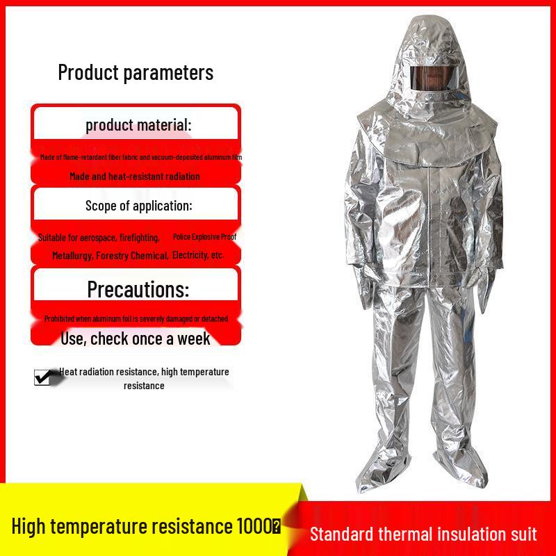 

Miling Firefighter High-Temperature Aluminum Foil Heat Insulation Suit One Size