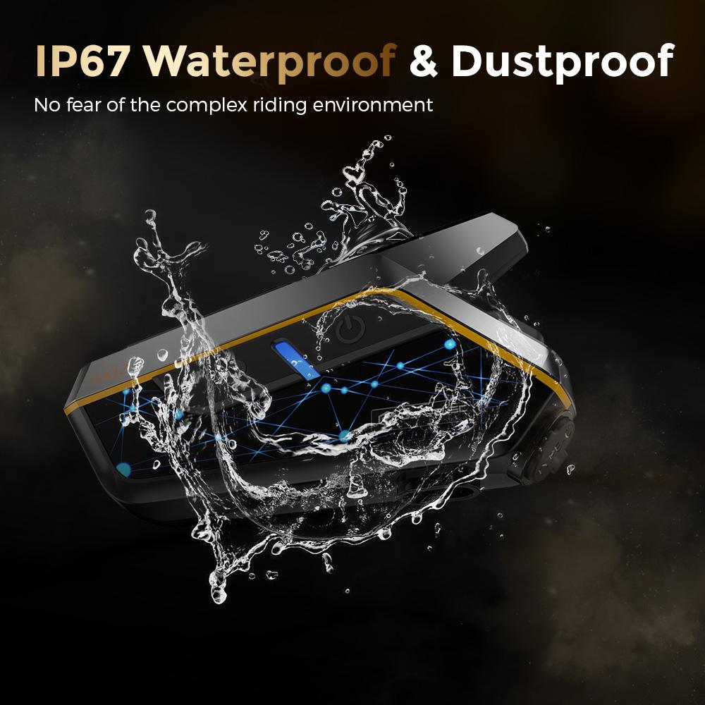 Motorradhelm Gegensprechanlage Dual-Chip Bluetooth Kommunikationssystem 10 Fahrer 2000m Motorrad BT Interphone