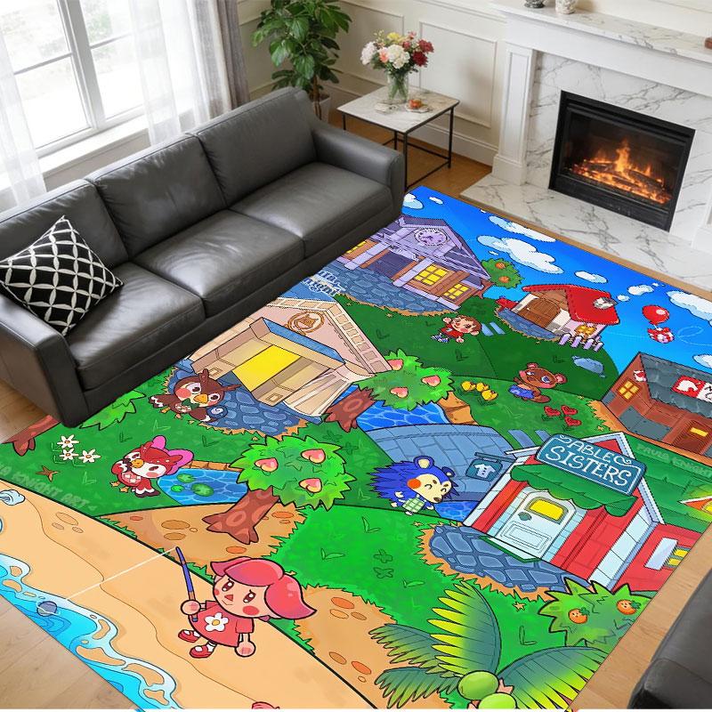 Crystal Velvet Rug Soft Non Slip Indoor Floor Mat Home DecorAnimal Crossing