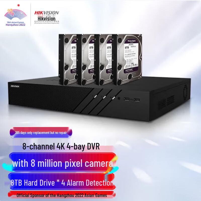 

Hikvision 8-Channel 4-Bay NVR with 8TB HDD