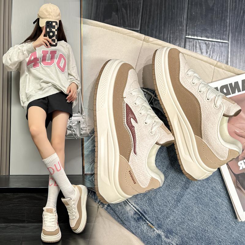 Spring and Autumn New Sports and Leisure Ins Platform Leather Single Shoes Board Shoes