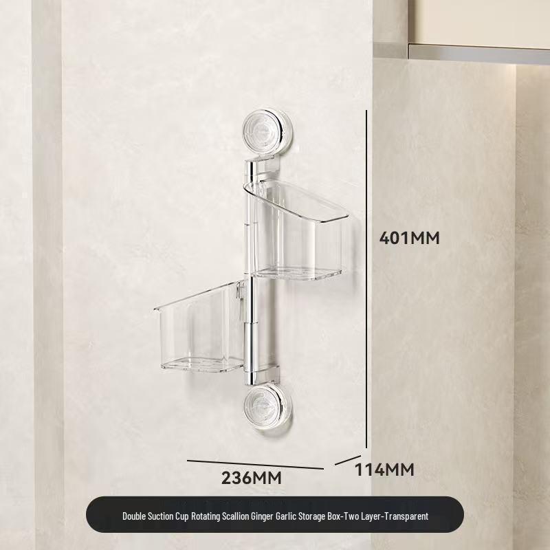 Punch-Free Wall-Mounted Kitchen Storage Basket for Onion, Ginger & Garlic