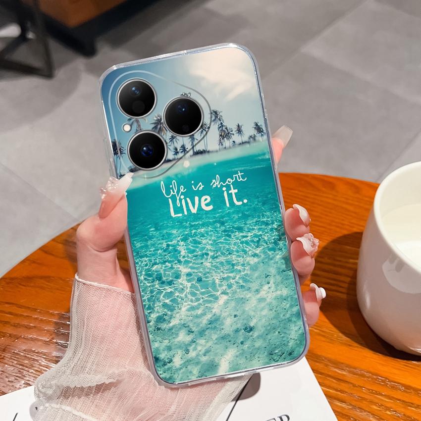 Para Huawei Pura 80 Ultra Honor 400 Magic5 Pro Capa de Telefone Padrão Astronauta Fofo TPU Transparente À Prova de Choque Protetora Capa Traseira Macia Para Huawei Capa