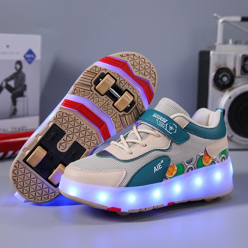 Neue Ausreißer-Schuhe Vierrad-Rollschuhe Jungen Kinderschuhe mit Rädern Mädchen Rollschuhe