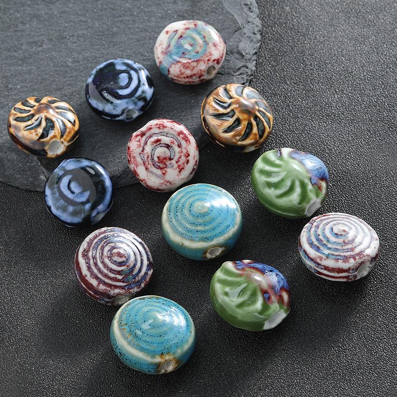 Handmade Ceramic Beads: Irregular, Windmill Design for DIY Necklace and Jewelry Making
