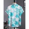 Beach Flower Men's Tropical Plant 3D Print Hawaiian Shirt Casual Slim Fashion Shirt Simple Retro Lapel Short Sleeve Shirt Top