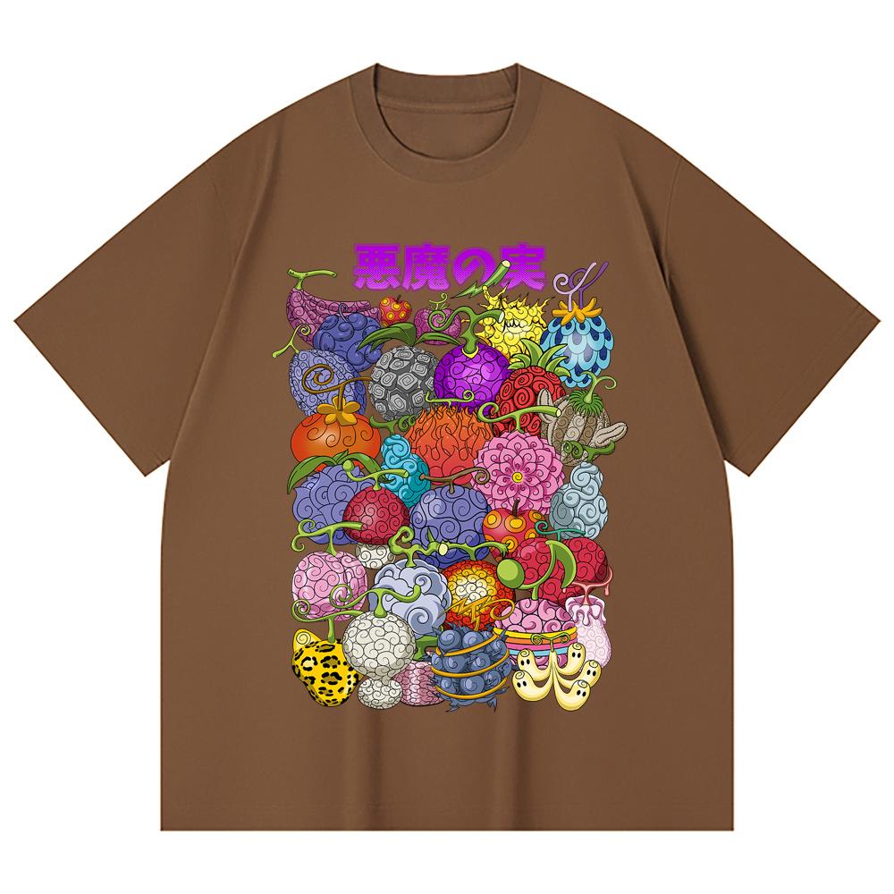230 Gsm 100% Cotton One Piece V52 Devil Fruits Print Unisex Heavy Cotton T Shirt