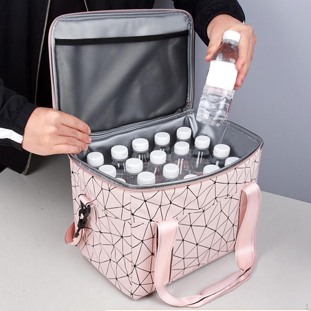 Insulated Lunch Bag Large Box Adults Keeps Drinks Cold Reusable Tote Cooling for Business