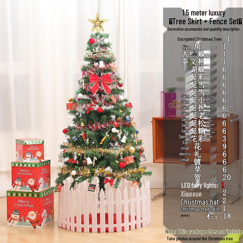 Christmas Tree Set with Window Decorations (60cm, 1.2m, 1.5m, 1.8m, 2.1m)