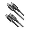 [Set of 2] Anker Highly Durable Nylon USB-C & USB-C 2.0 Cable [PD Compatible/Highly Durable] Compatible with 100W Compatible with iPhone 16 / 15