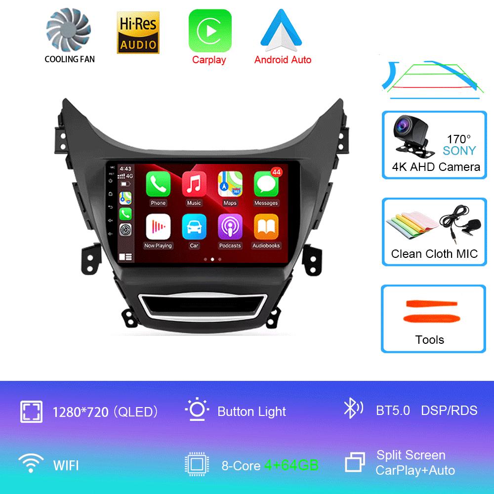 For Hyundai Elantra Avente i35 2011 - 2015 Car Radio Android 14 Carplay Auto GPS Navigation Multimedia Player video Stereo 2 DIN