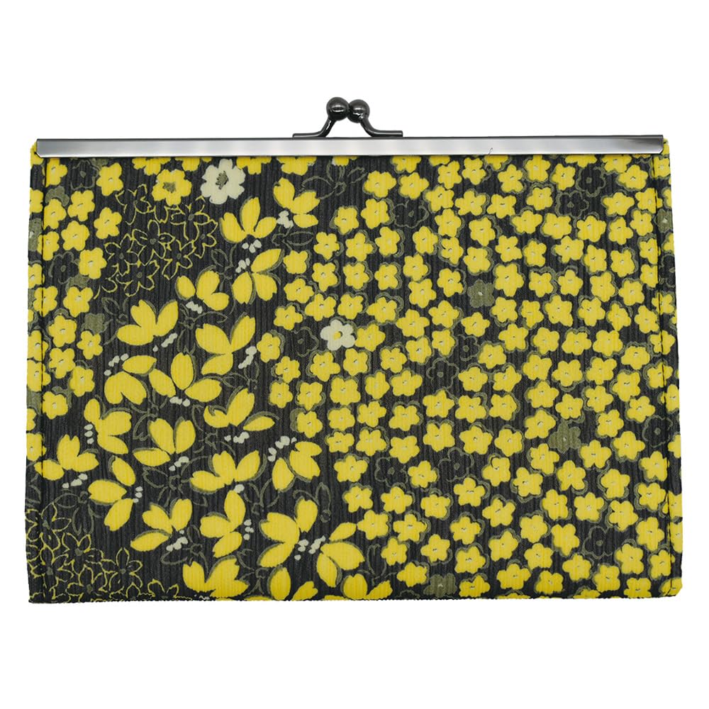 

Onishi Masaru Ripple Clasp Case with Japanese Small Flower W20 x Pocket 11cm Pattern, Black, Approx. H14.5cm / Depth (GA38-WM06) чорний