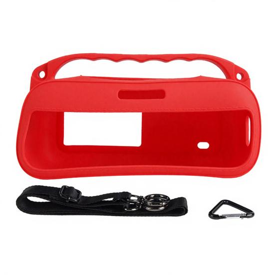 

Silicone Speaker Case for SoundLink Plus 7 Waterproof Bluetooth-compatible Speaker Cover with Shoulder Strap Carabiner Protective Skin Carrying Case червоний