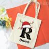 Personalized Christmas Gift Bag Initial with Name Christmas Sack Alternative Stocking Filler Bags Xmas Eve Pouch Gift for Kids