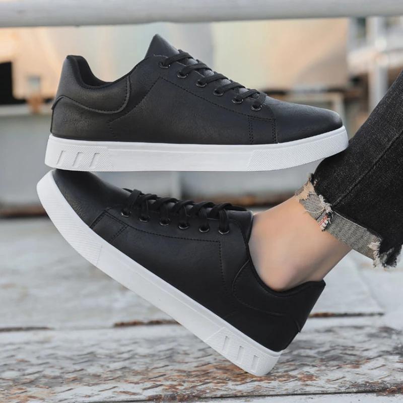 Classic Men Leather Shoes Trendy All-match Platform Casual Shoes Loafers British Leather Sneakers Flats Shoes Male Zapatillas