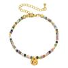 Fashionable Irregular Natural Stone Beaded Bracelet, Ethnic Style Stainless Steel Colored Jewelry Bracelet
