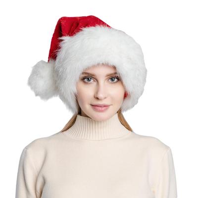 Christmas Santa Hat Red Thick Large Fluffy Hats for Adults Men Women Warm Ski Hat Christmas Party Santa Cosplay Holiday