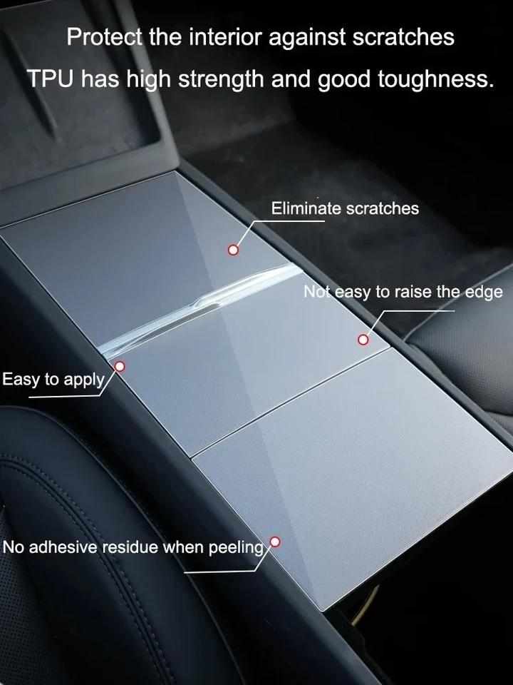 TPU Anti-scratch Protective Film Center Console Sticker for Model Y Juniper Model 3 Highland 2026 Easy Install Quality