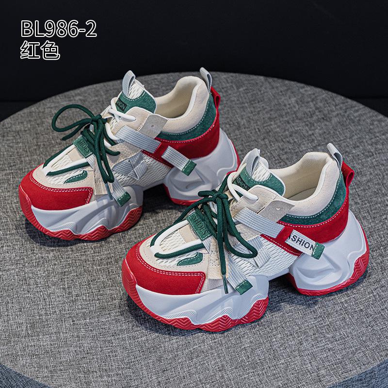 Dad shoes spring and autumn new leather soft sole high energy thick sole small sports shoes