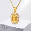 Vnox Retro Virgin Mary Round Zircon Pendant Necklace For Women,Gold Plated Fashion Choker,Religious Prayer Jewelry Party Gifts