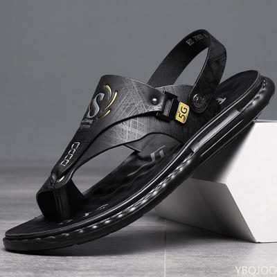 Men's Sandals Men's Summer New Men's Casual Beach Shoes Leather Breathable Slippers Thick-soled Shoes Tide Man Shoes