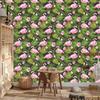 Tropical Flamingos, Leaves and Flowers Wallpaper for Living Room and Bedroom 50x1000