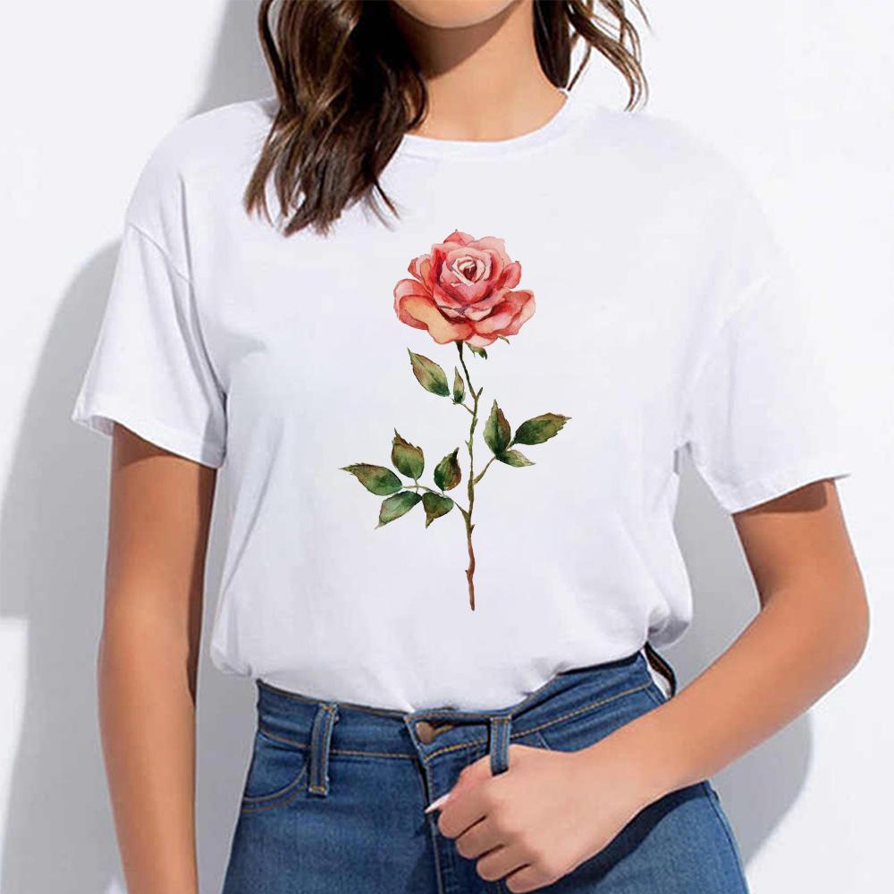 Women T Shirt Graphic Lady Clothes Fashion Flamingo Streetwear Simple Female T-Shirts White Casual Summer Ladies Tee T Shirt