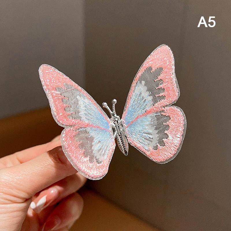 

Весенне-летние красочные тканевые заколки для волос Hanfu в форме бабочки для девочек, детская шпилька