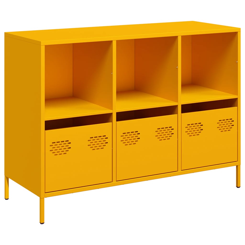 Sideboard Mustard Yellow 101.5 X 39 X 73.5 Cm Cold Rolled Steel