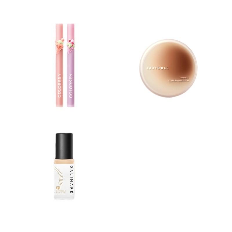 Colorkey Low-Saturation Matte Lip Glaze & Florasis Eyeliner Set