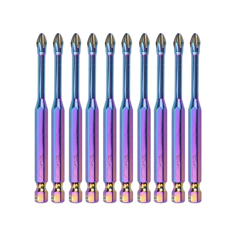 6/10/20Pcs Antislip Screwdriver Bit 1/4inch Hexagonal Shank Magnetic Crossing Screwdriver Bit Set Bit Attachment