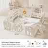 Baby Playpen and Crawling Mat: Indoor Infant Safety Fence for Living Room Floor.