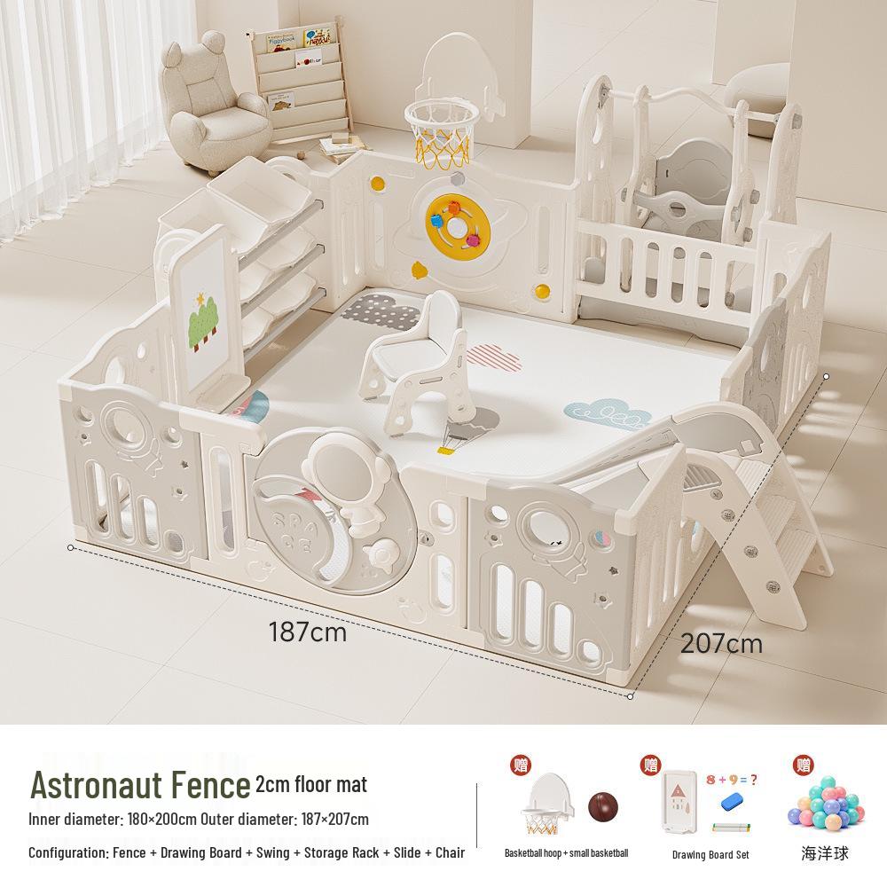 Baby Playpen and Crawling Mat: Indoor Infant Safety Fence for Living Room Floor.