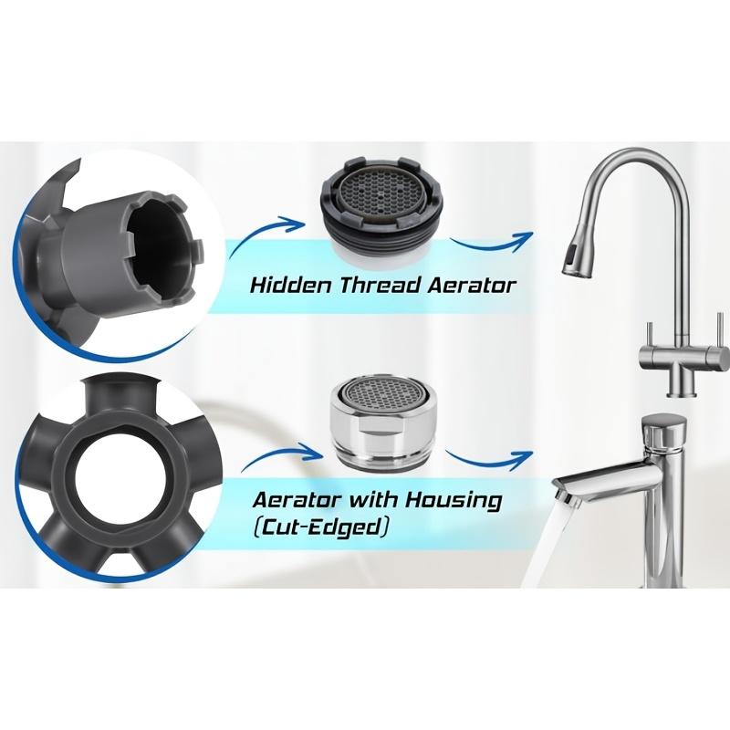 Universal 10-in-1 sink aerator removal tool, wide size coverage. Durable kit for daily faucet aerator disassembly and repair.