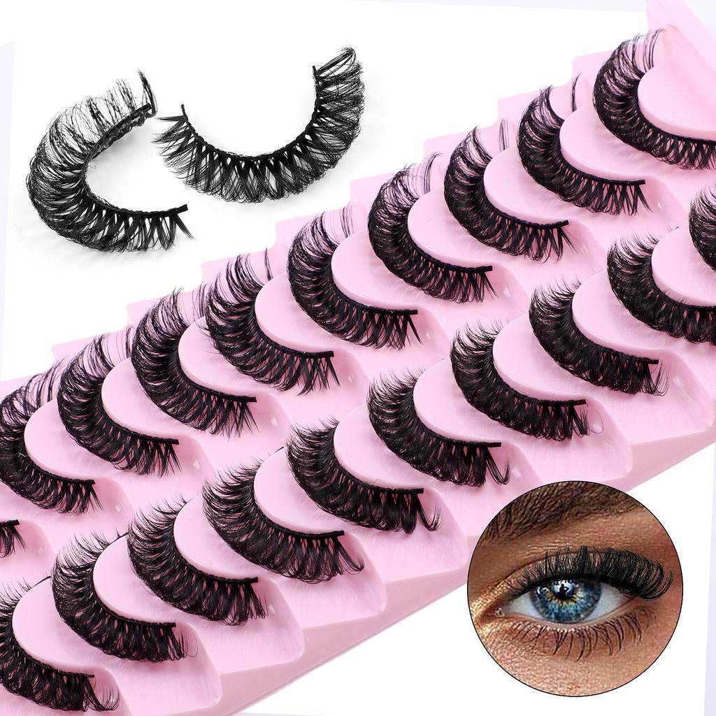 10 Pairs Of Curled False Eyelashes D Song Thick Curl Planting Grafting Natural Eyelashes