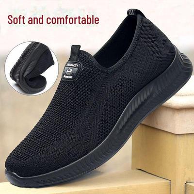 Rutschfeste Herrenschuhe aus altem Peking-Stoff – bequeme Freizeit-Wanderschuhe mit weicher Sohle für mittleres und älteres Alter, Frühling und Herbst.