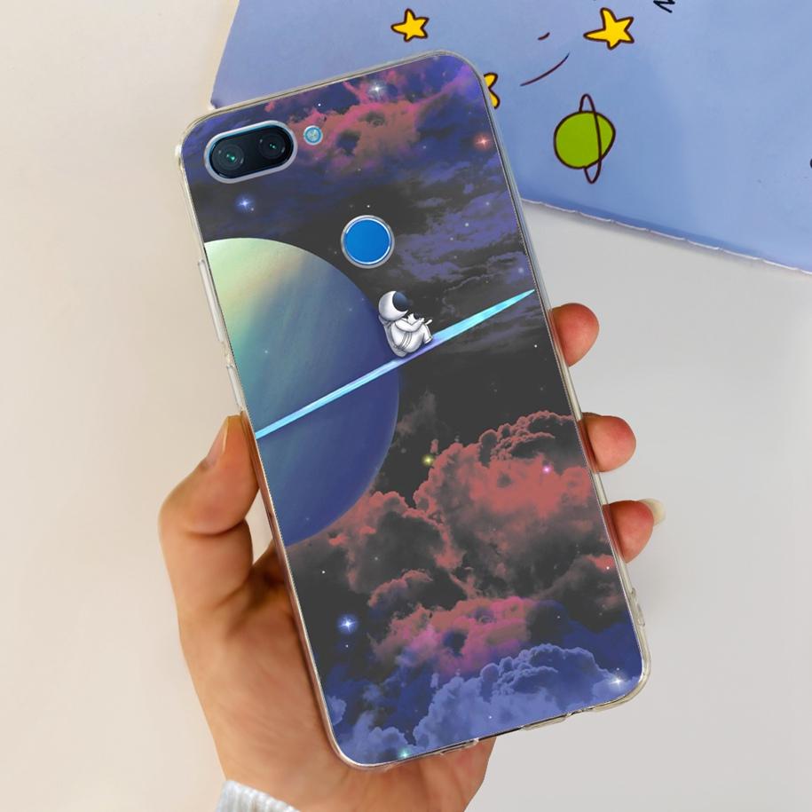 For Xiaomi Mi 8 Lite Case Fashion Soft Silicone Phone Case For Xiaomi Mi 8 SE / Mi 8 Pro Mi8 Lite Clear Tpu Cover Astronaut Capa