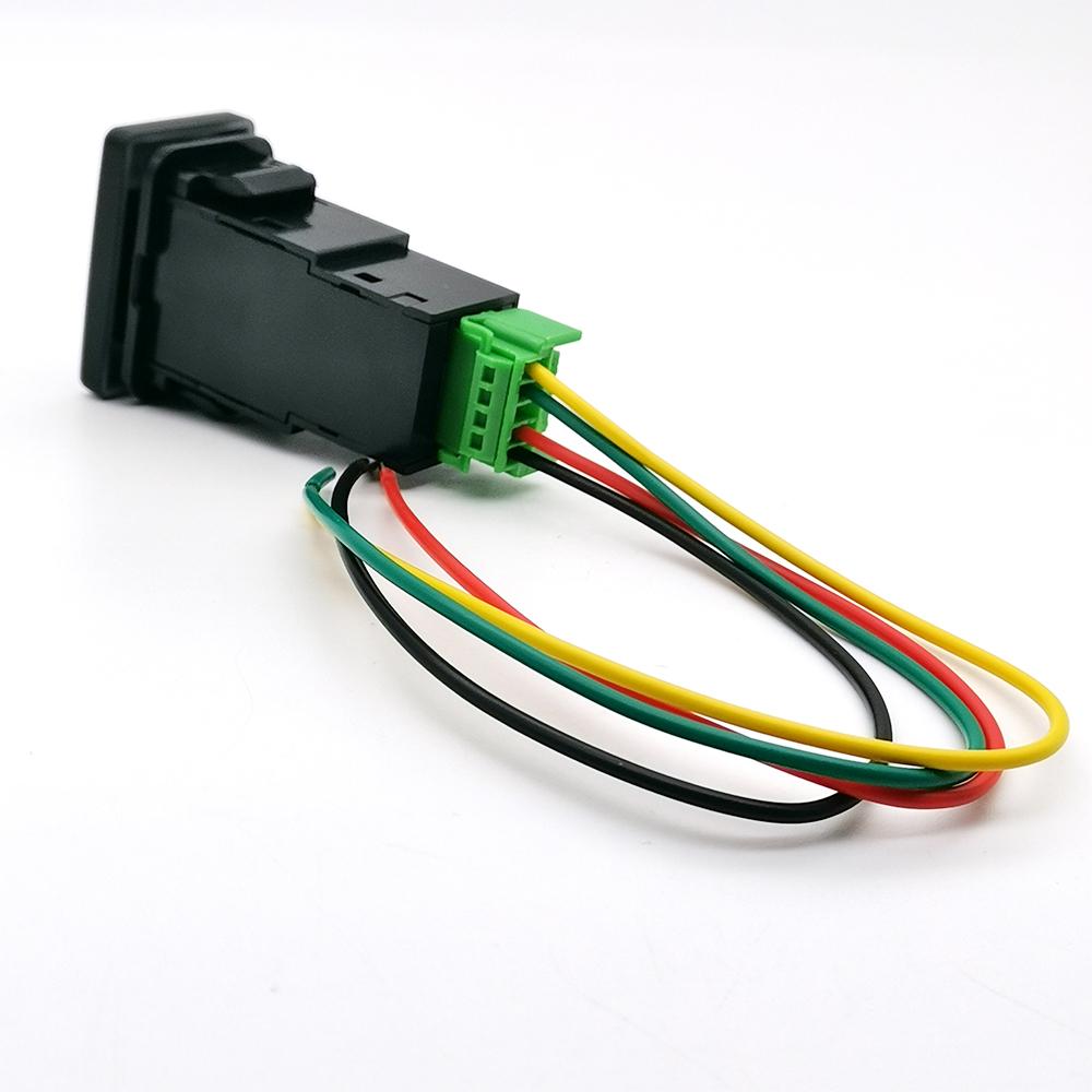 Blue LED Light Front Camera Switch Push Button With Connector Wire For Toyota Camry Altis Land Cruiser PRADO 2007- 2015