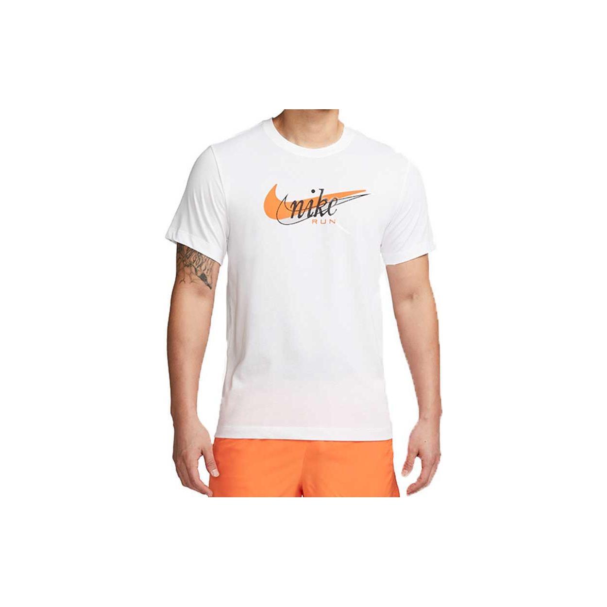 Мужские белые футболки Nike с круглым вырезом, умеренного прямого кроя, FD0125-100 L