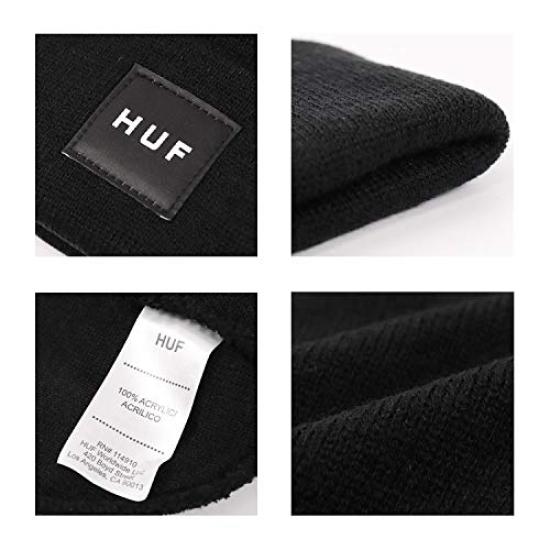 Huff Box Logo Knit Skater Street Gray Men's Cap, Beanie, Style, [Used]