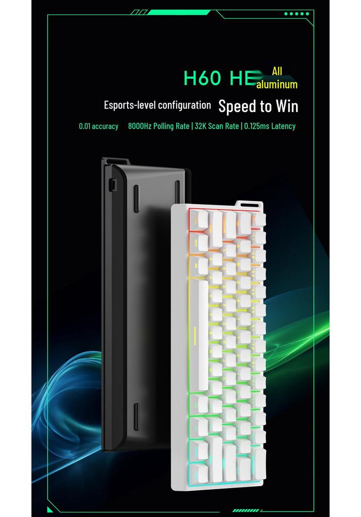 Aluminum Alloy Wired Mechanical Gaming Keyboard with Magnetic Axis and Customizable RGB Lighting